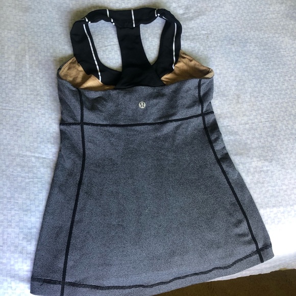 Lululemon scoop neck tank white and black striped - Picture 2 of 6